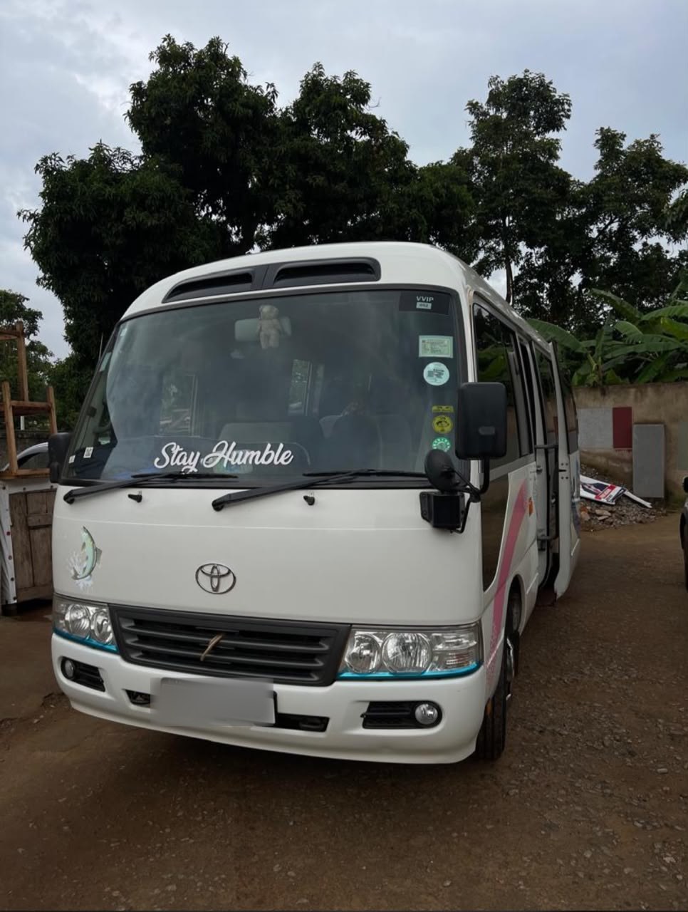 Toyota Coaster available for hire from Zackella Tours and Travel